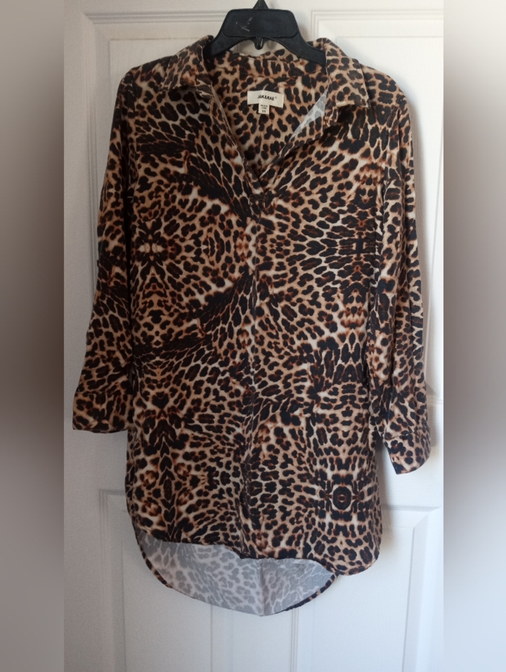 Leopard Print Tunic Top - Brown/Black